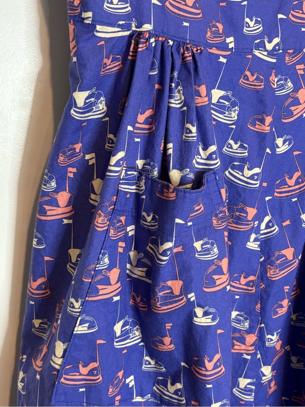 Bea & Dot ModCloth Purple Bumper Car Print Sleeveless Fit Flare Dress 1X - Picture 4 of 10